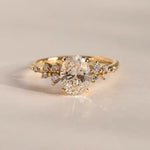 Oval Cut Ring — VVS Moissanite with Side Stones