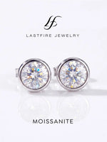 White Gold Stud Earrings — VVS Moissanite