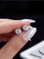 White Gold Stud Earrings — VVS Moissanite