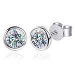 White Gold Stud Earrings — VVS Moissanite