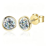 White Gold Stud Earrings — VVS Moissanite