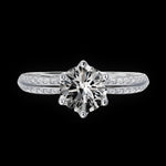 Solitaire Ring — VVS Moissanite Center, Pavé Band