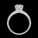 Solitaire Ring — VVS Moissanite Center, Pavé Band