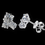 Trilogy Cluster Studs — VVS Moissanite